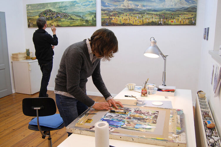 Arbeit im Atelier, Ahrenshoop, 2011